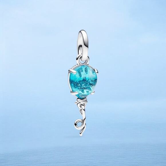Pandora Blue Murano Glass Balloon Dangle Charm - Picture 1 of 3